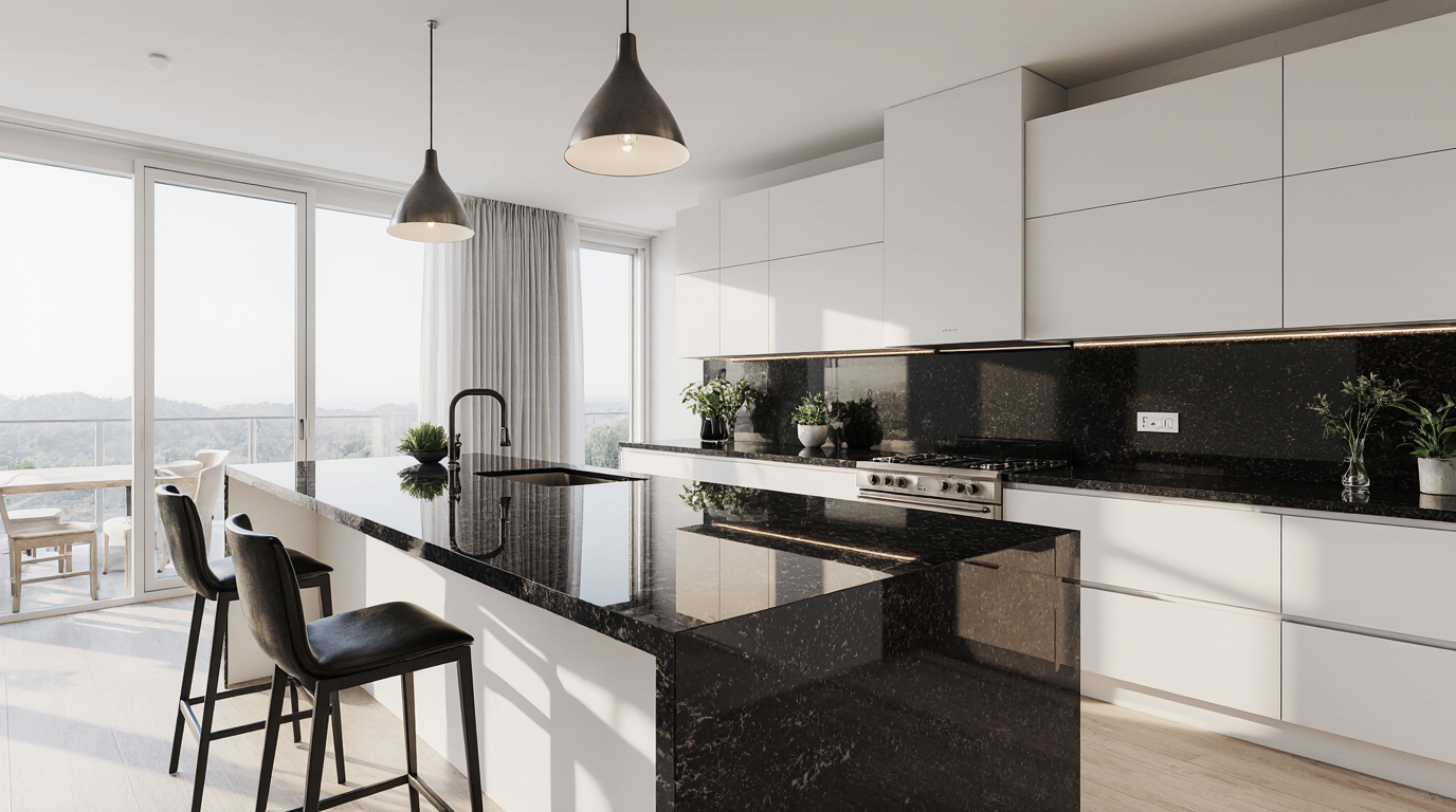 Black Countertop Kitchen Design
