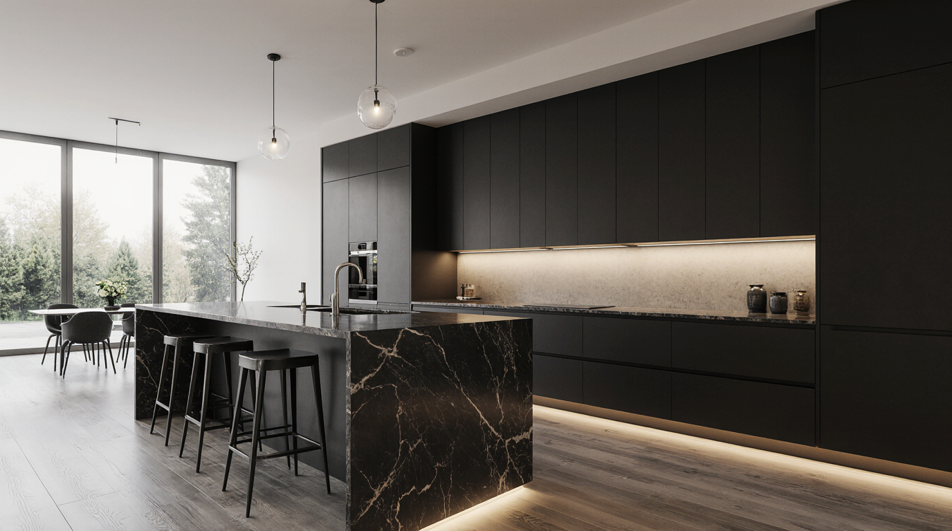 Modern Dark Kitchen Cabinets