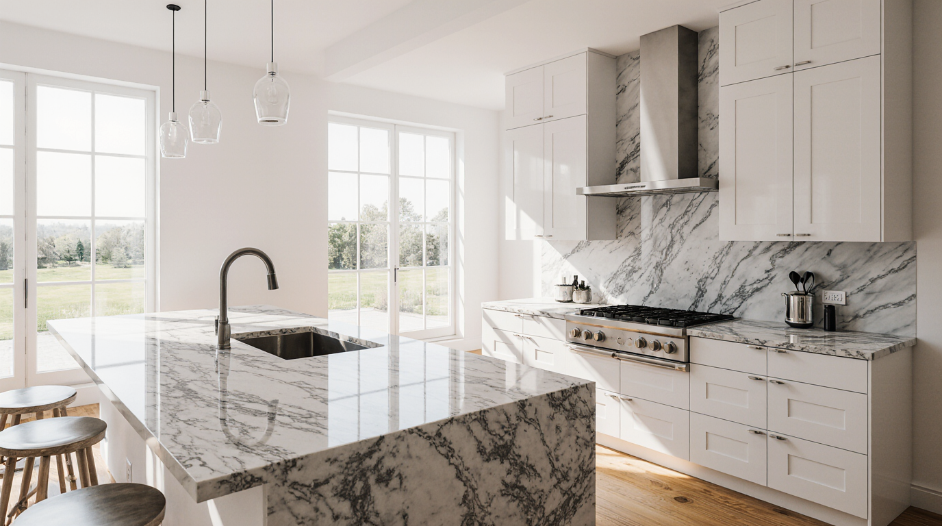 White Granite Kitchen Countertops
