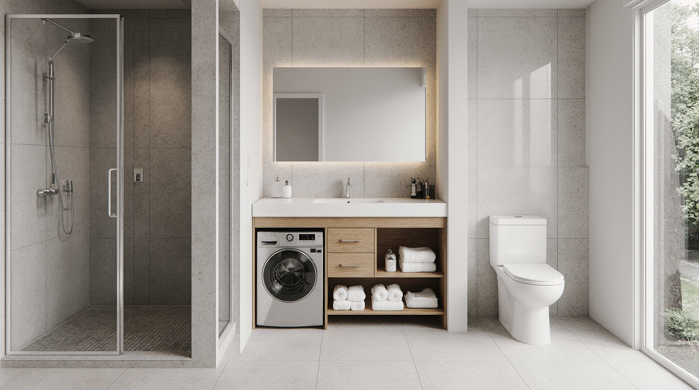 Bathroom and Laundry Room Combo